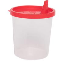 Urinbecher 125ml Grad. Beschr.roter Schnappdeckel