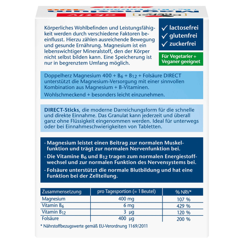 Doppelherz Magnesium + B Vitamine Direct 40 St Queisser Pharma bei onfy.de kaufen 11616135