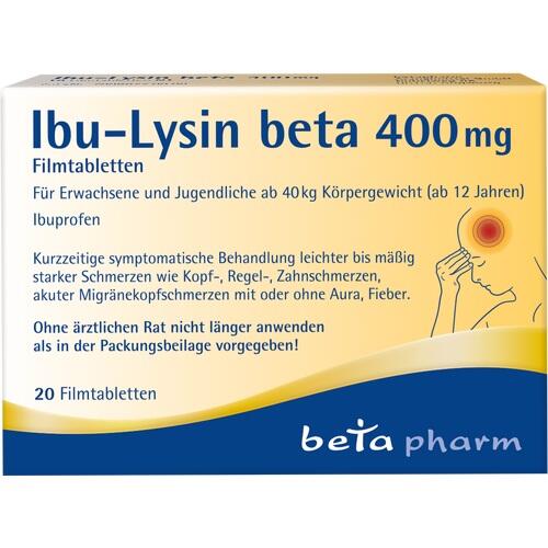 Ibu-Lysin Beta 400 mg Filmtabletten 20 St betapharm Arzneimittel bei onfy.de kaufen 19101146