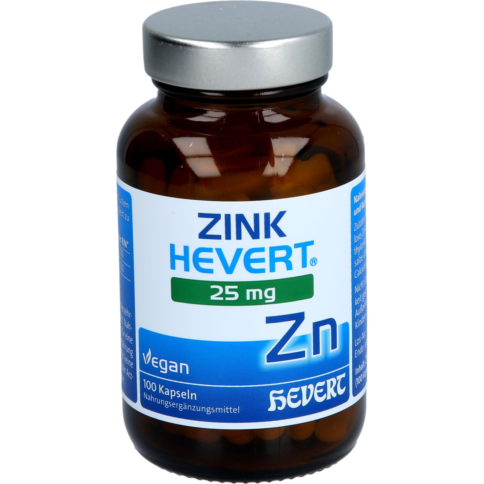 Zink Hevert 25 mg 100 St Hevert-Arzneimittel bei onfy.de kaufen 19885159