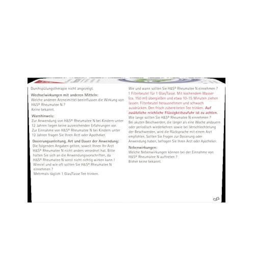 H&S Rheumatee N 20x2.0 g H&S Tee - Gesellschaft bei onfy.de kaufen 15578578