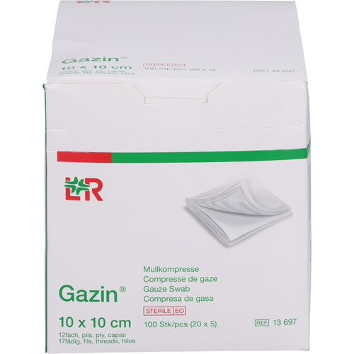 Gazin Mullkomp.10x10 cm Steril 12Fach Groß 20x5 St Docpharm bei onfy.de kaufen 20231411
