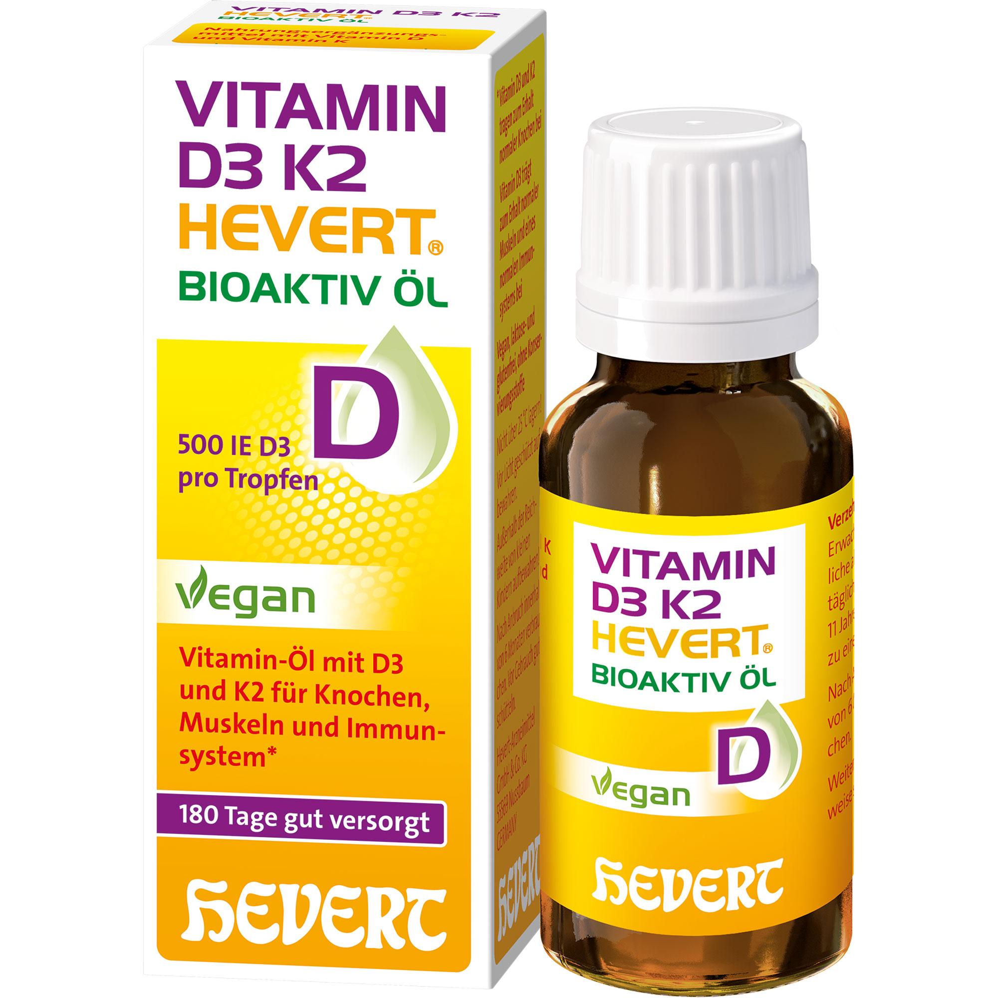 Vitamin D3 K2 Hevert Bioaktiv Öl 20 ml Hevert-Arzneimittel bei onfy.de kaufen 19264351