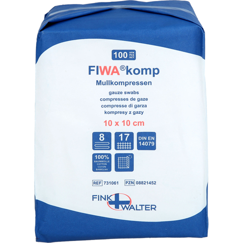 Mullkompressen 10x10cm Unsteril 8-Fach 100 St Fink & Walter bei onfy.de kaufen 08821452