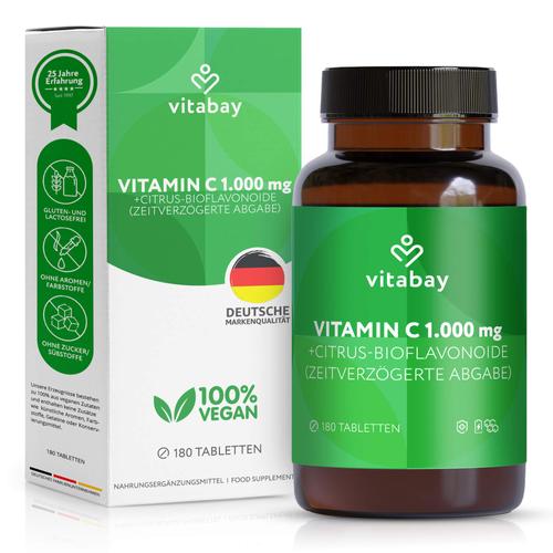 Vitamin C + Bioflavonoide 1000mg Vegan Hochdosiert 180 St Vitabay CV bei onfy.de kaufen 19183167