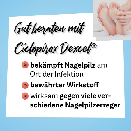 Ciclopirox Dexcel 80 mg/G Wirkstoffhaltiger Nagel. 6.6 ml Dexcel Pharma bei onfy.de kaufen 17617242