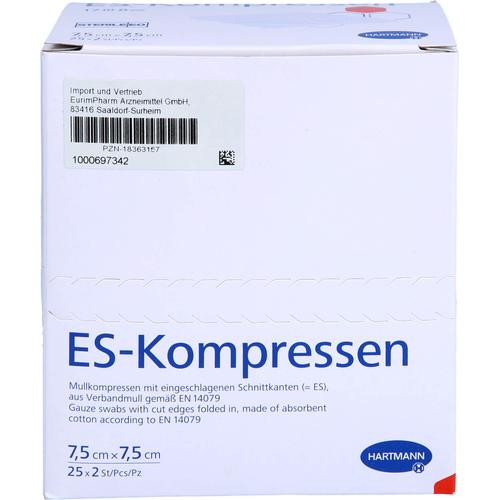 Es-Kompressen Steril 7.5x7.5 cm 8Fach 25x2 St EurimPharm Arzneimittel bei onfy.de kaufen 18363157