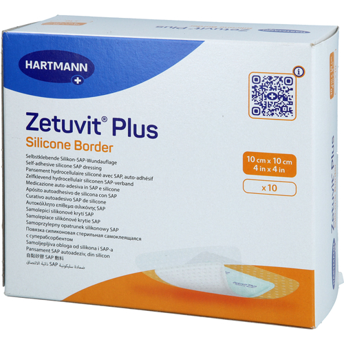 Zetuvit Plus Silicone Border Steril 10x10 cm 10 St + Prisoma bei onfy.de kaufen 20120373