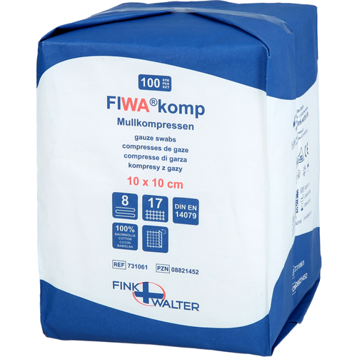 Mullkompressen 10x10cm Unsteril 8-Fach 100 St Fink & Walter bei onfy.de kaufen 08821452