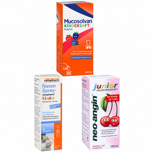 Für Kinder: Nasenspray + Hustensaft + Halsschmerzsaft bei onfy.de kaufen 02084621939251
