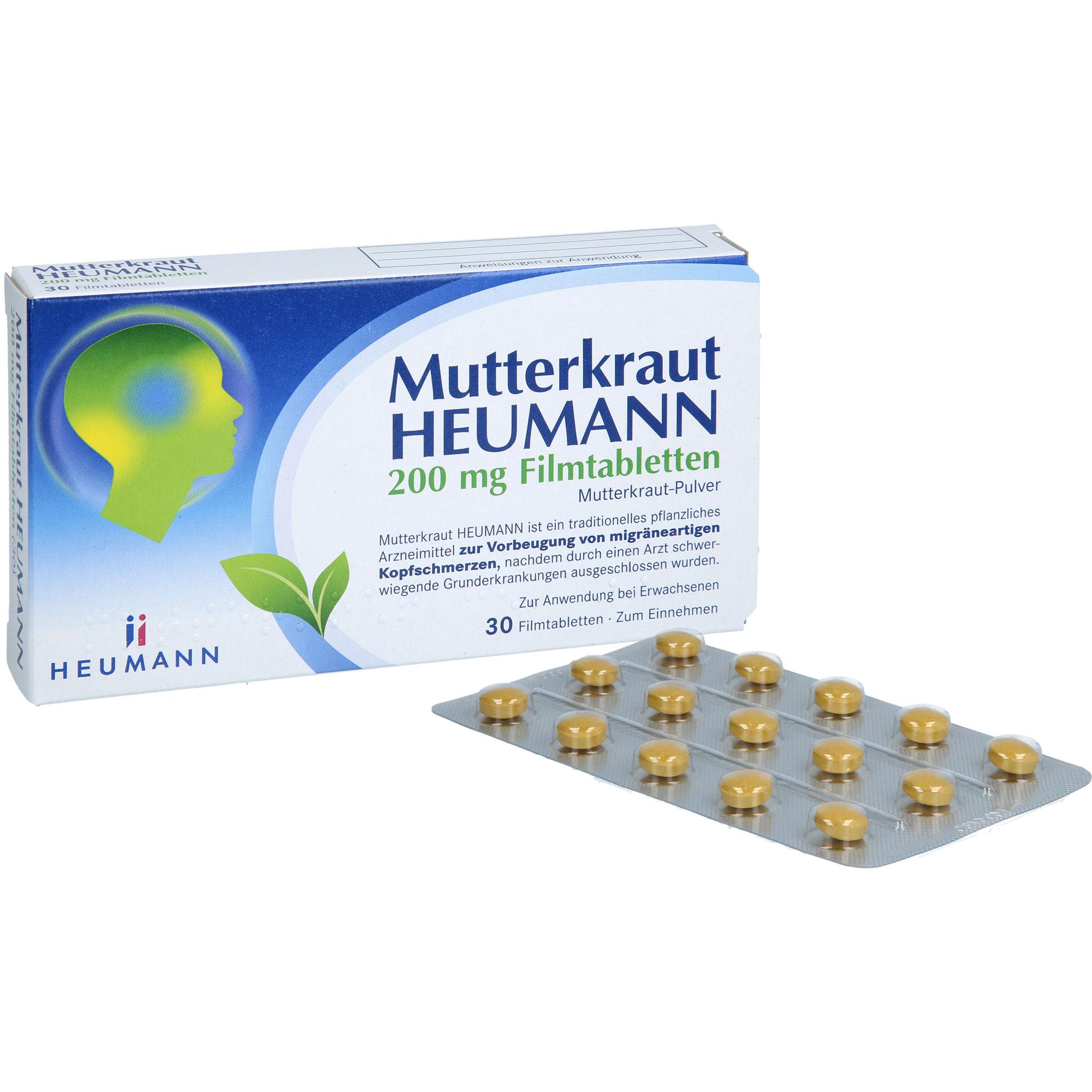 Mutterkraut Heumann 200 mg Filmtabletten 30 St HEUMANN PHARMA GmbH & Co. Generica bei onfy.de kaufen 19283236