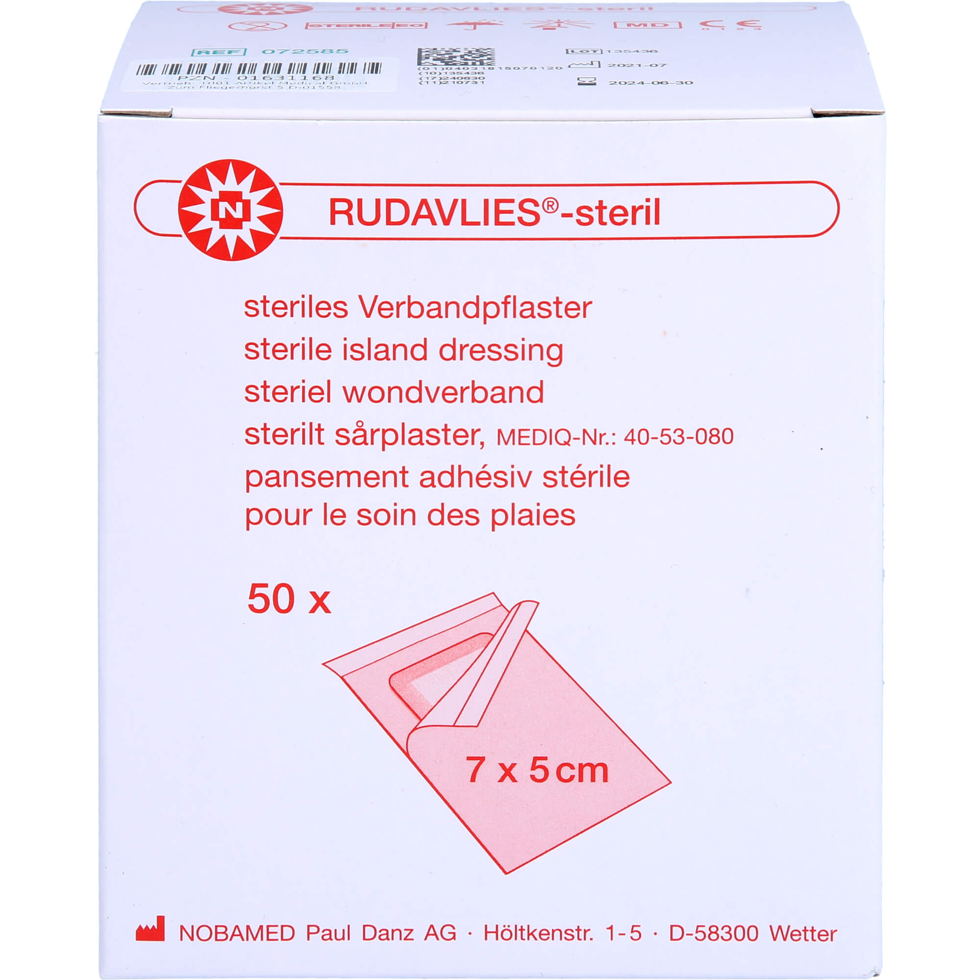 Rudavlies 7cmx5cm Pflaster Steril null