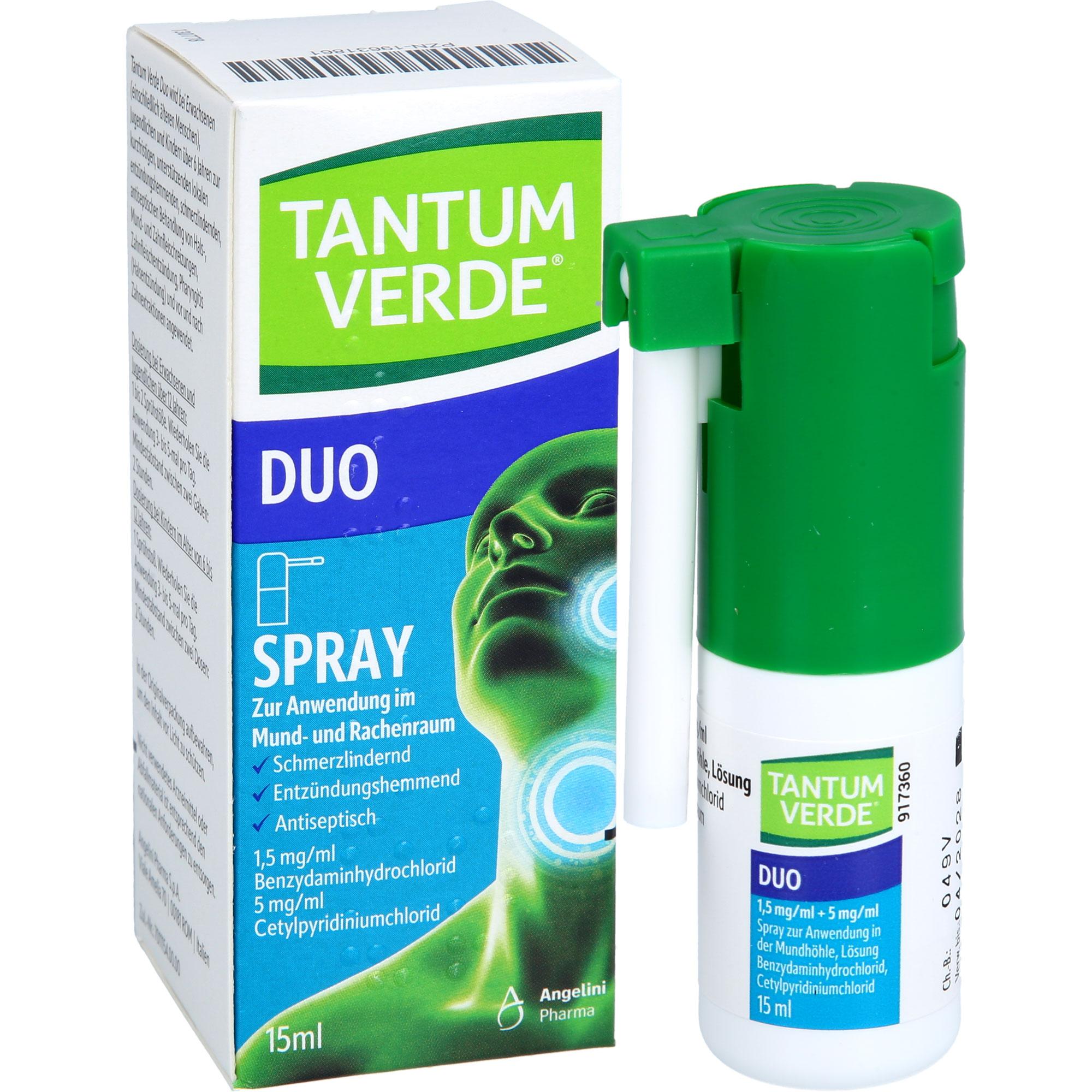 Tantum Verde Duo 1.5mg/Ml+5mg/ml Spr Mundhöhle Lsg 15 ml Angelini Pharma Deutschland bei onfy.de kaufen 19631861