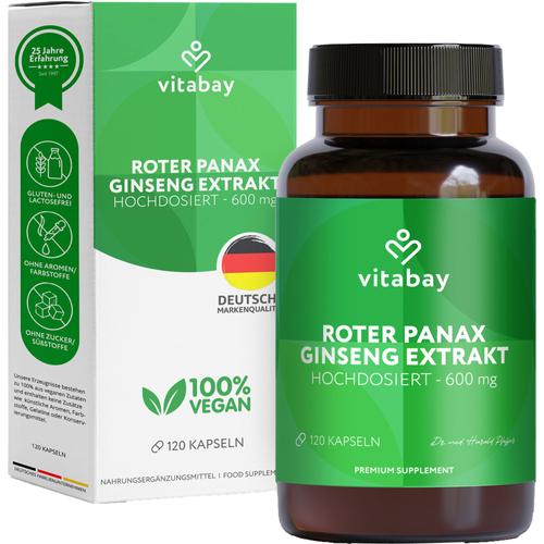 Roter Panax Ginseng Extrakt 600 mg Vegan 120 St Vitabay CV bei onfy.de kaufen 19238282