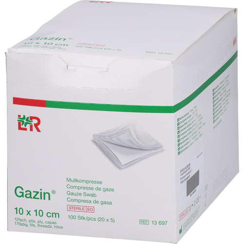 Gazin Mullkomp.10x10 cm Steril 12Fach Groß 20x5 St Docpharm bei onfy.de kaufen 20231411