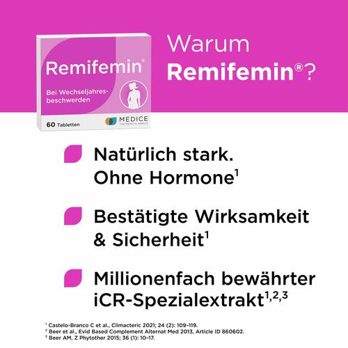 Remifemin bei leichten & mittleren Wechseljahresbeschwerden 60 St MEDICE Arzneimittel Pütter bei onfy.de kaufen 07114876