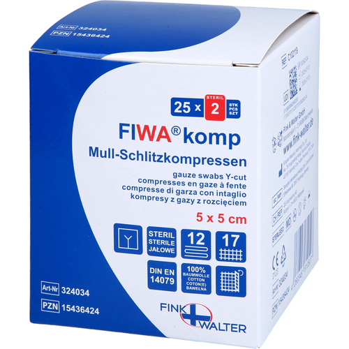 Schlitzkompressen Steril 5x5cm 12-Fach 25x2 St Fink & Walter bei onfy.de kaufen 15436424