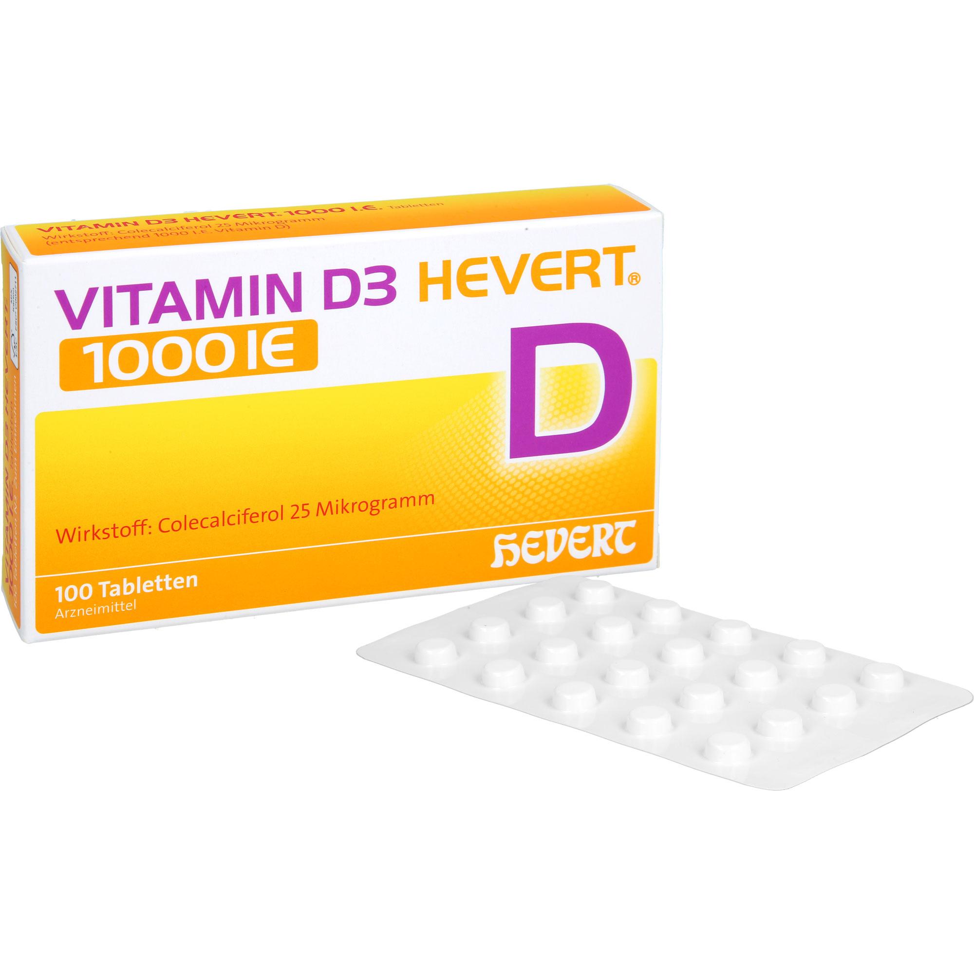 Vitamin D3 Hevert 1000 I.e. 100 St Hevert-Arzneimittel bei onfy.de kaufen 19448938