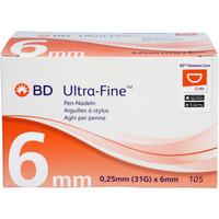 Bd Ultra-Fine Pen-Nadeln 6 Mm 31 G 0.25 Mm