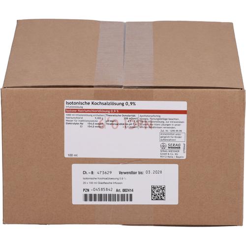 Kochsalz 0.9% Isoton Glas 20x100 ml SERAG-WIESSNER bei onfy.de kaufen 04585842
