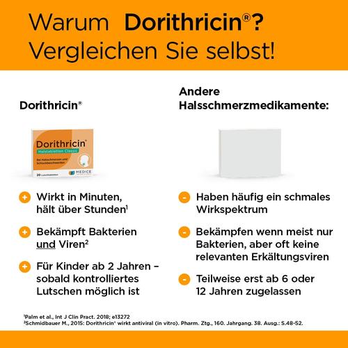 Dorithricin Halstabletten Classic bei Halsschmerzen 20 St MEDICE Arzneimittel Pütter bei onfy.de kaufen 07727923