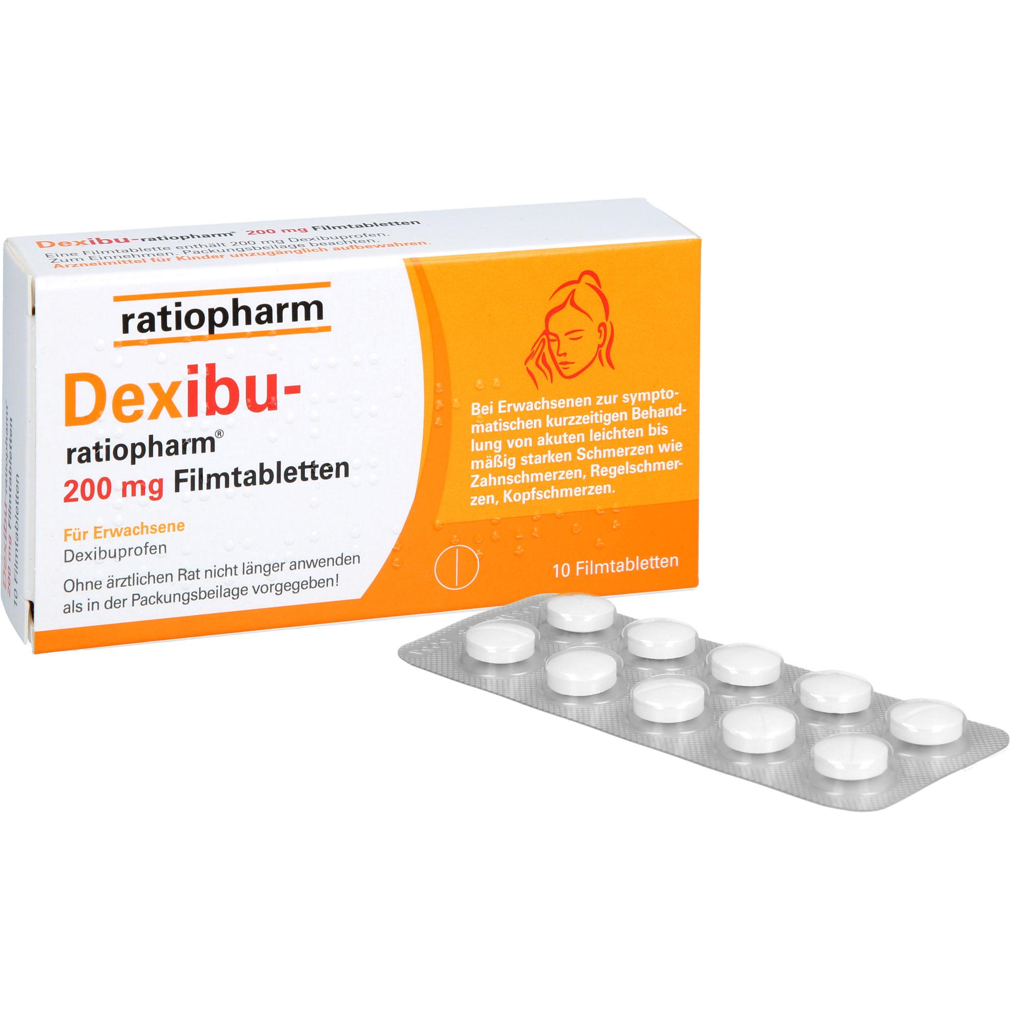 Dexibu-Ratiopharm 200 mg Filmtabletten 10 St ratiopharm bei onfy.de kaufen 19185108