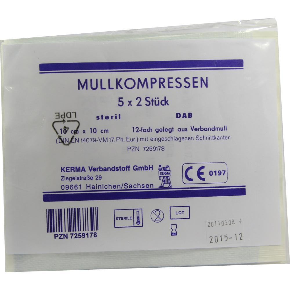 Mullkompressen Bw 12Fach Steril 10cmx10cm null