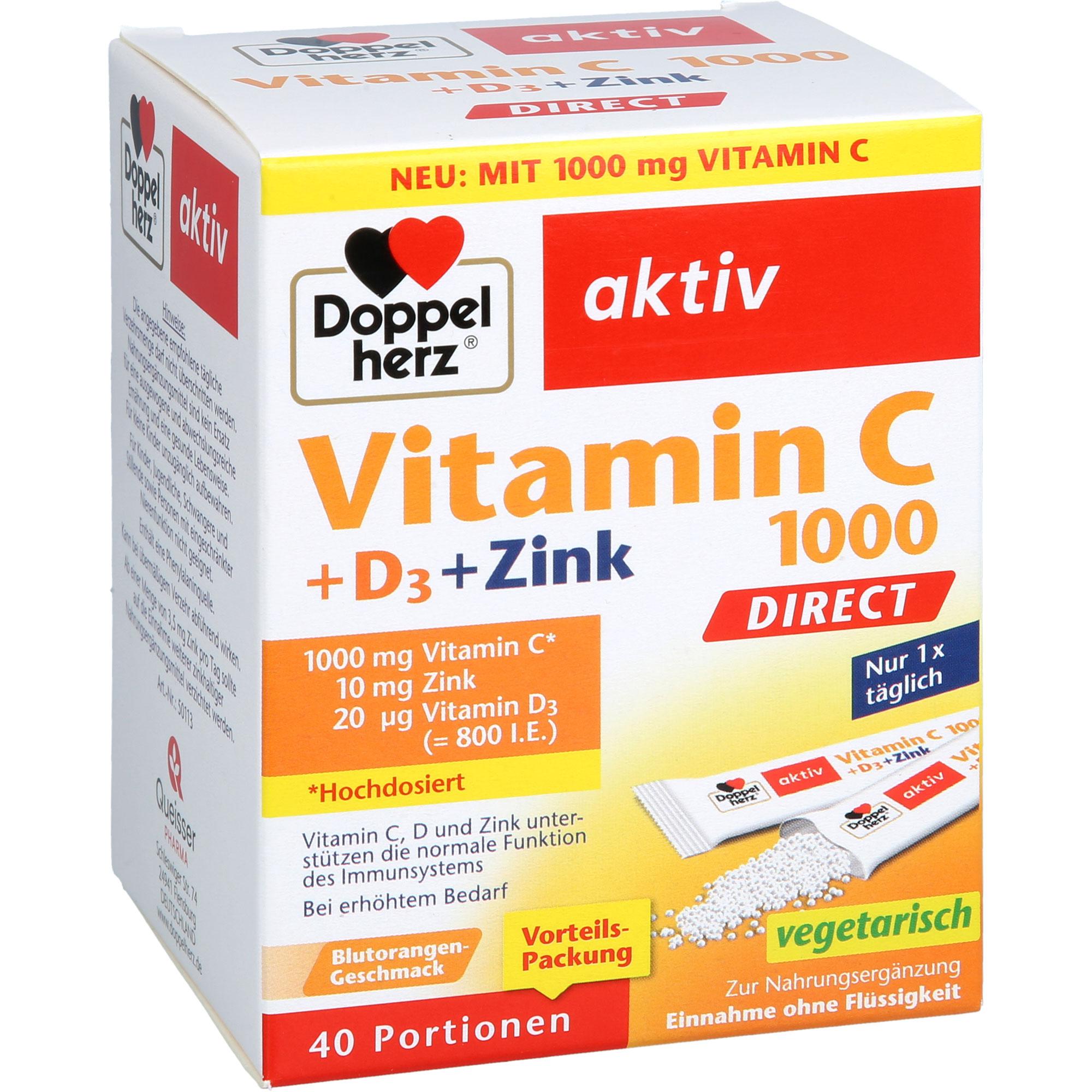 Doppelherz Vitamin C 1000+d3+zink Direct 40 St Queisser Pharma bei onfy.de kaufen 19528850