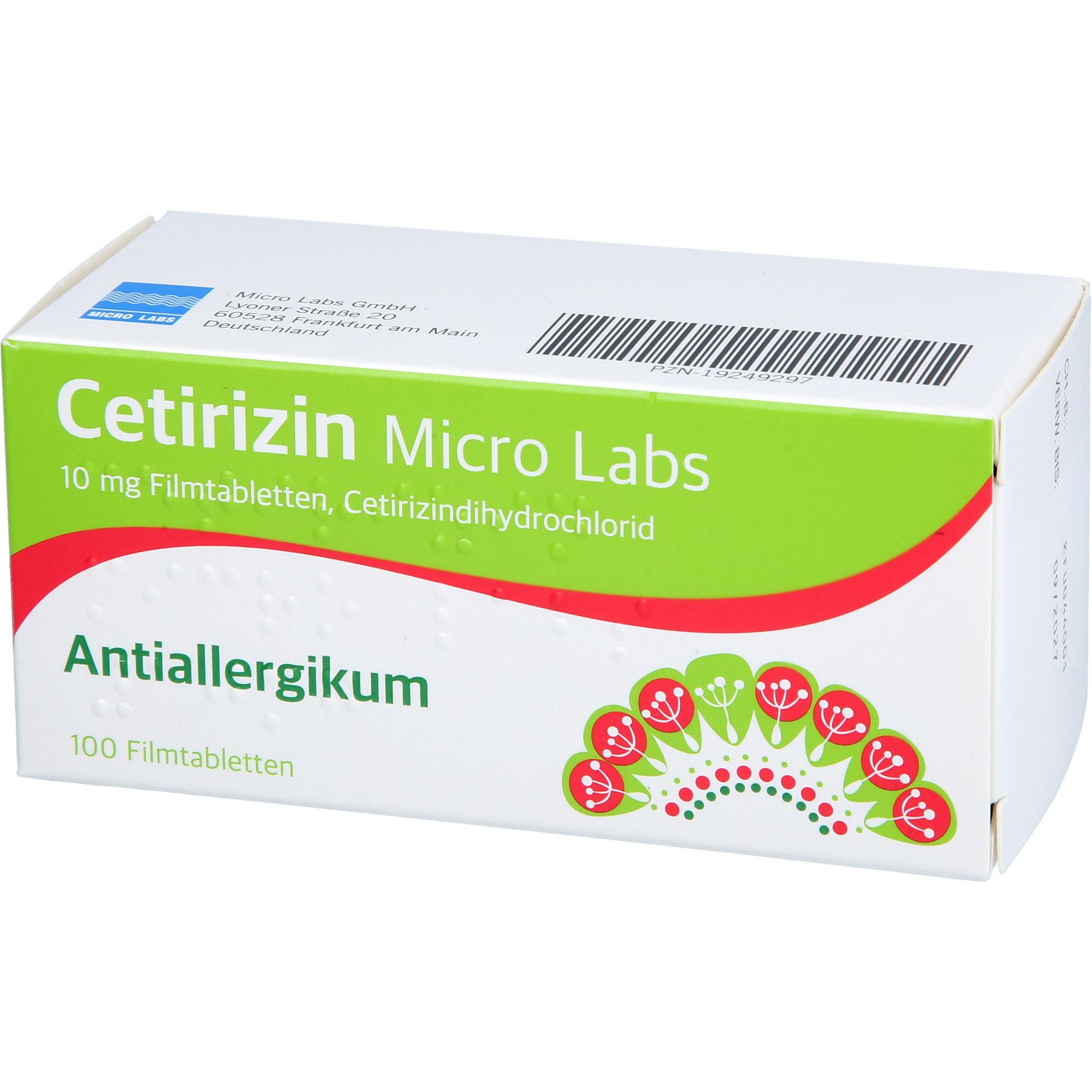Cetirizin Micro Labs 10 mg Filmtabletten 100 St Micro Labs bei onfy.de kaufen 19249297