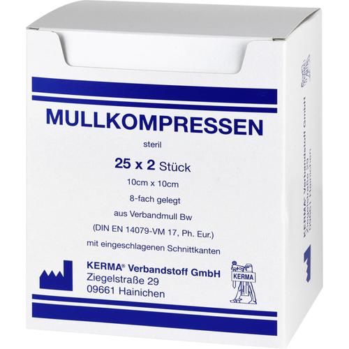 Mullkompressen Bw 8Fach Steril 10cmx10cm 25x2 St KERMA Verbandstoff bei onfy.de kaufen 07453609
