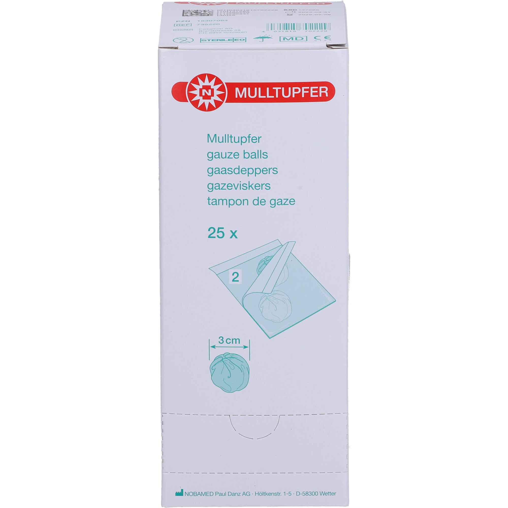 Mulltupfer-Steril D 3cm P2 null