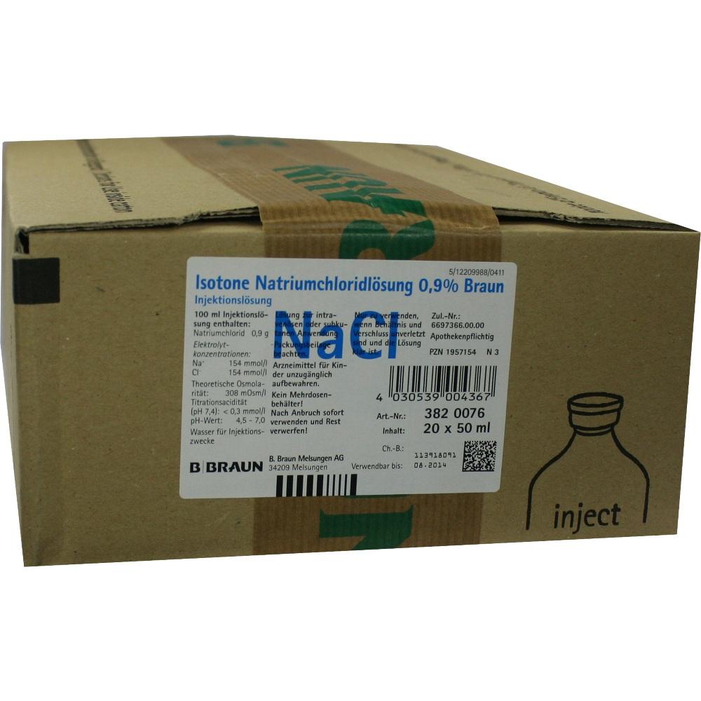 Kochsalz 0.9% Isoton 20x50 ml B. Braun Melsungen bei onfy.de kaufen 01957154