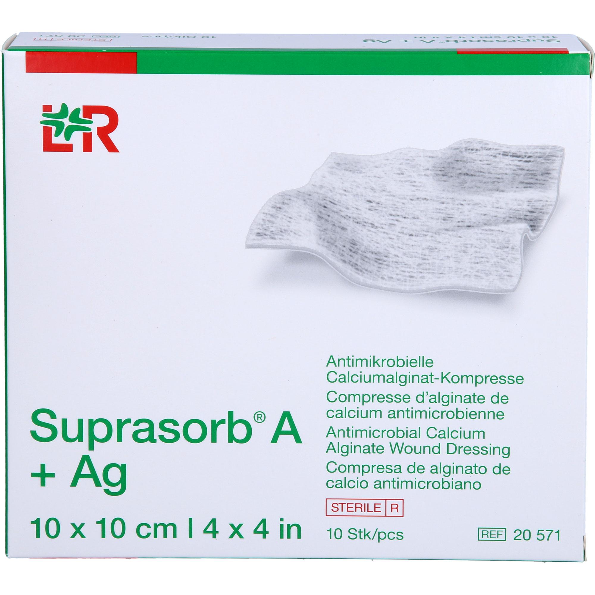 Suprasorb A+ag Antimik.cal.alginat Kompr. 10x10 cm null