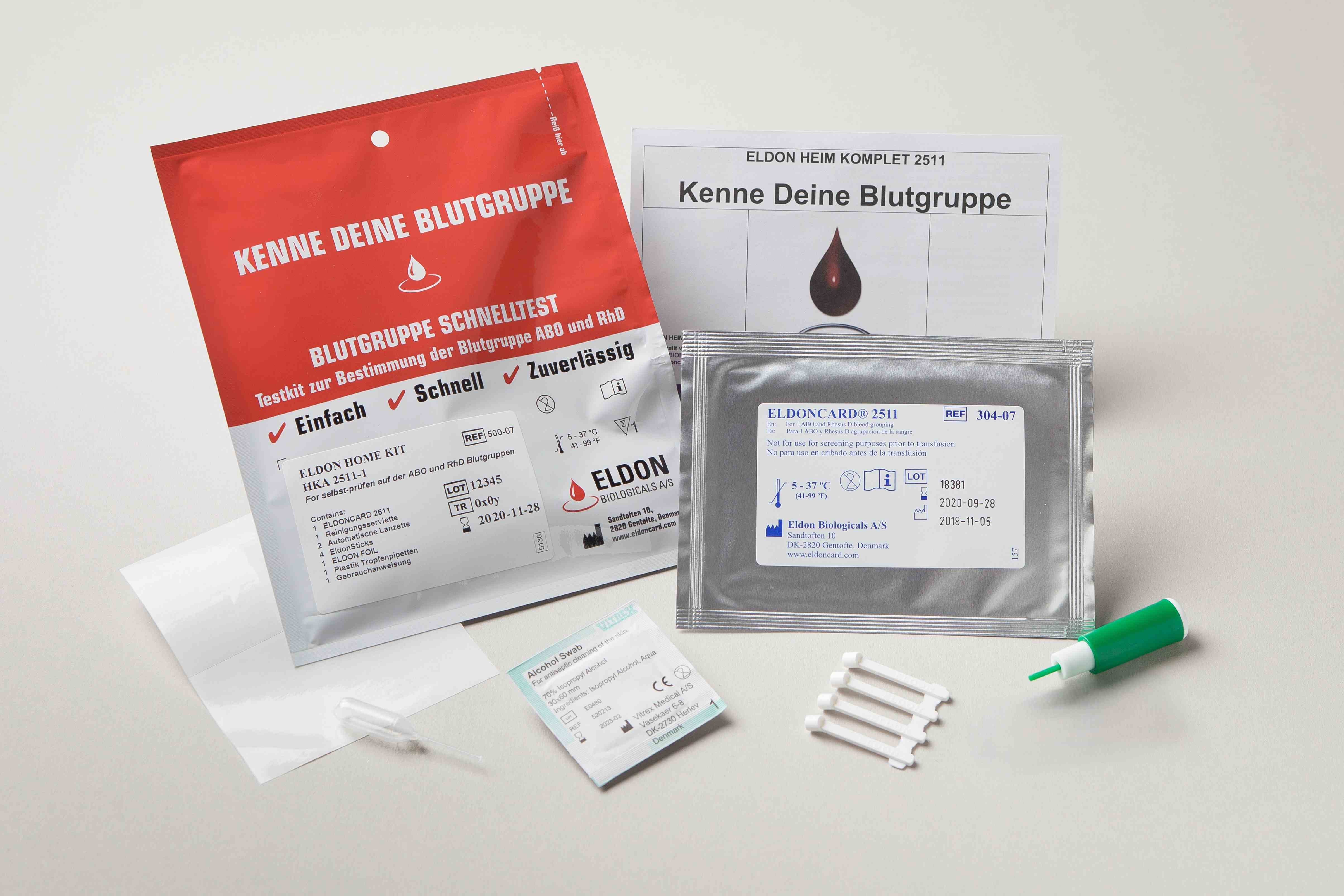 Blutgruppe Schnelltest-Ab0+rhd null