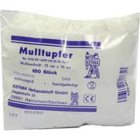 Mulltupfer Handgef.unsteril Wallnussgross 15x15cm null