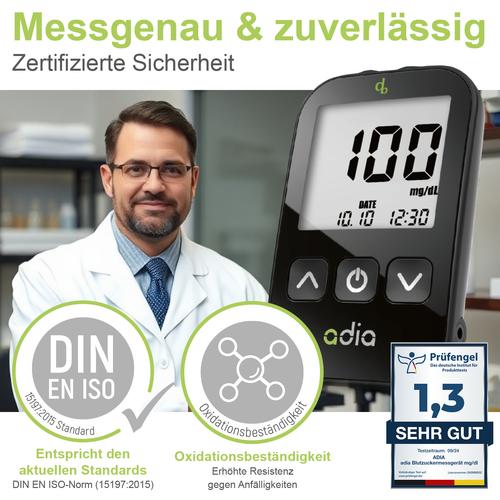 Adia Blutzuckermessgerät Set mg/Dl 1 St diabetikerbedarf db bei onfy.de kaufen 11110430