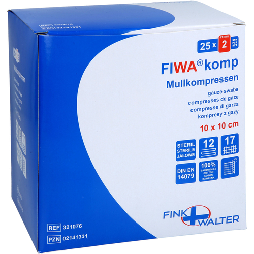 Mullkompressen 10x10cm Steril 12-Fach 25x2 St Fink & Walter bei onfy.de kaufen 02141331