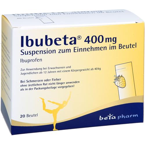 Ibubeta 400 mg Suspension Zum Einnehmen Im Beutel 20 St betapharm Arzneimittel bei onfy.de kaufen 19382748