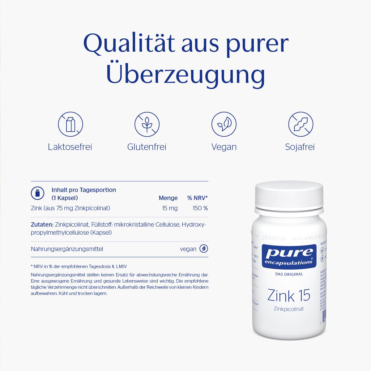 Pure Encapsulations Zink 15 Zinkpikolinat 30 St pro medico bei onfy.de kaufen 19433003