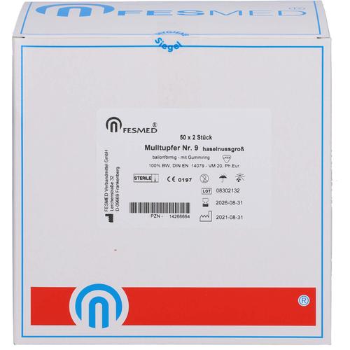 Mulltupfer Nr.9 Steril Haselnussgr. M.gummiring 50x2 St FESMED Verbandmittel bei onfy.de kaufen 14266664