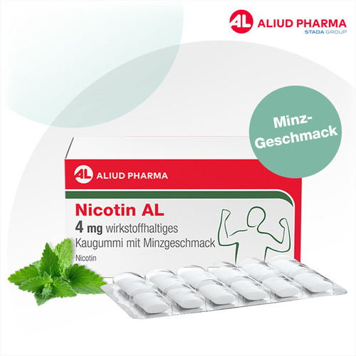 Nicotin Al 4 mg Wirkstoffh.kaugummi mit Minzgeschm 96 St ALIUD Pharma bei onfy.de kaufen 20335659