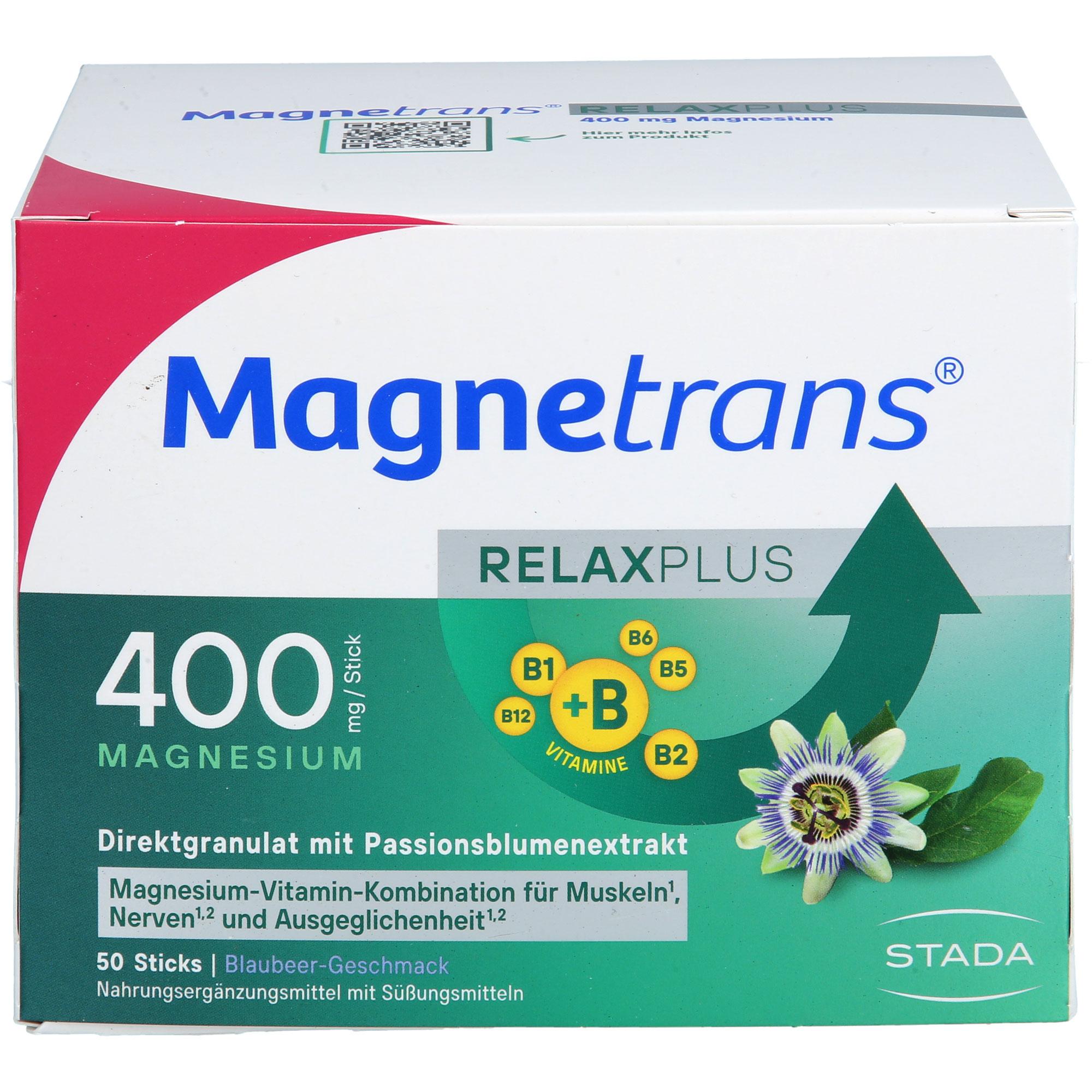 Magnetrans Relax+ 400 mg Granulat Sticks Blaubeere