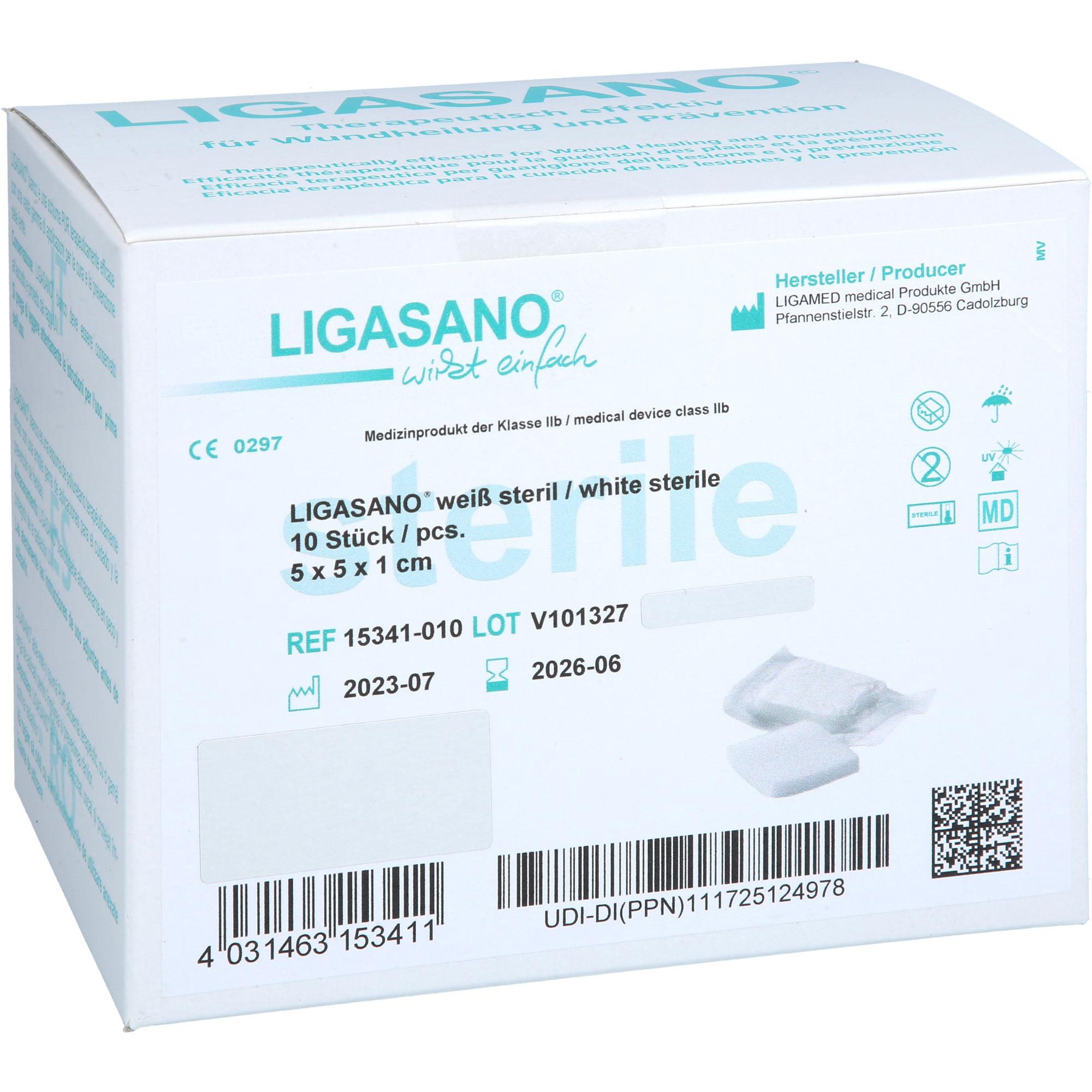 Ligasano Weiß Verband 1x5x5 cm Steril 10 St EurimPharm Arzneimittel bei onfy.de kaufen 19103895