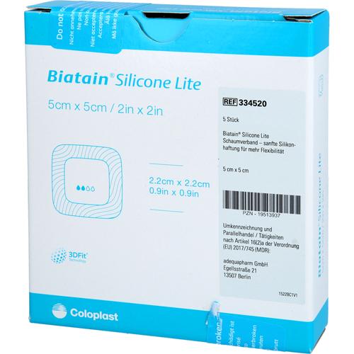 Biatain Silicone Lite Schaumverband 5x5 cm 5 St adequapharm bei onfy.de kaufen 19513937