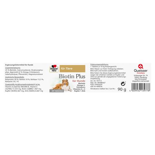 Doppelherz für Tiere Biotin Plus für Hunde 60 St Queisser Pharma bei onfy.de kaufen 19495659