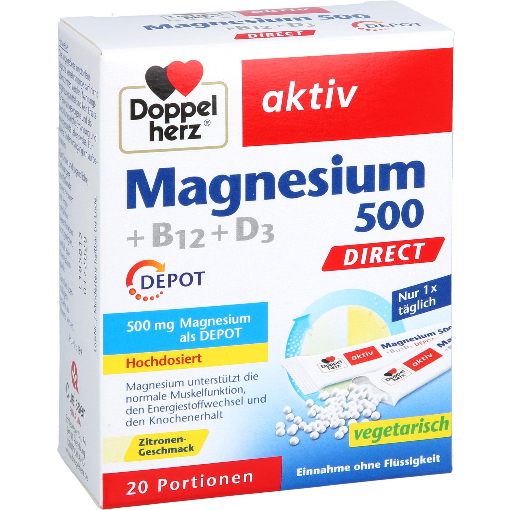 Doppelherz Magnesium 500 + B12 + D3 Depot Direct 20 St Queisser Pharma bei onfy.de kaufen 19397135