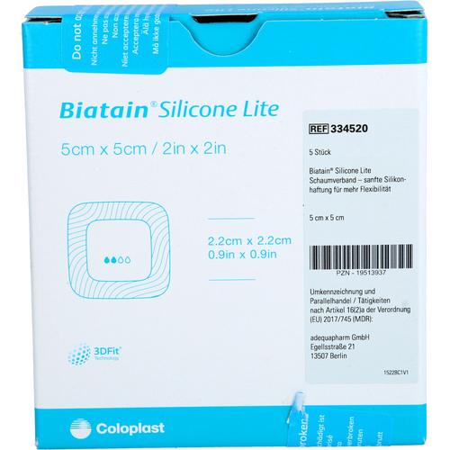 Biatain Silicone Lite Schaumverband 5x5 cm 5 St adequapharm bei onfy.de kaufen 19513937