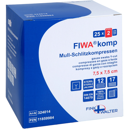 Schlitzkompressen Steril 7.5x7.5cm 12-Fach 25x2 St Fink & Walter bei onfy.de kaufen 11859984