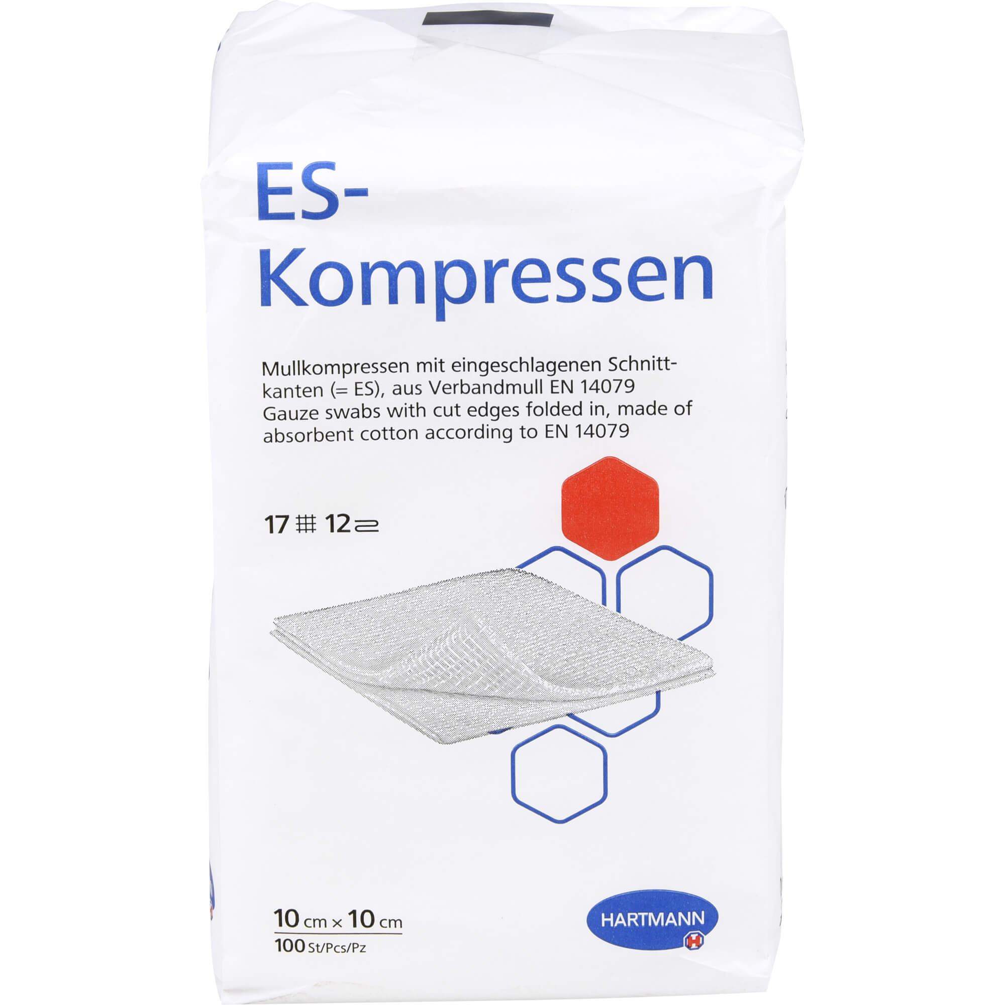 Es-Kompressen Unsteril 10x10cm 12F Cpc null