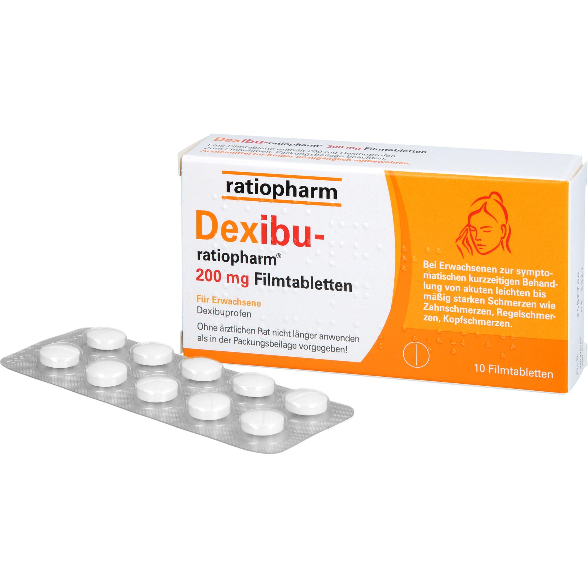 Dexibu-Ratiopharm 200 mg Filmtabletten 10 St ratiopharm bei onfy.de kaufen 19185108